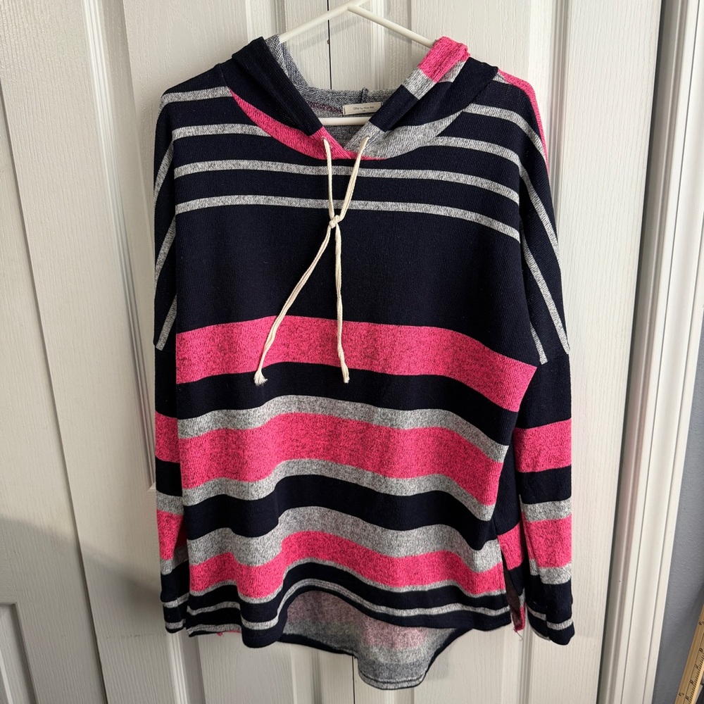 12 PM by Mon Ami striped hoodie size large